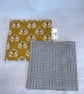 Set of 4 fabric reversible coasters, drink coasters, mats. - Image 5