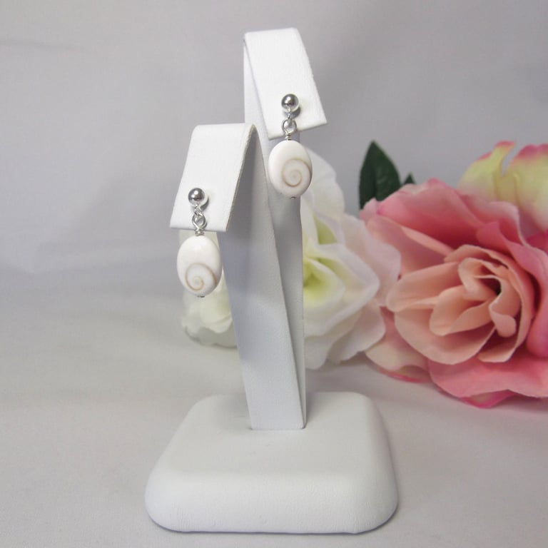 Eye of Shiva small oval stud earrings with recycled sterling silver 