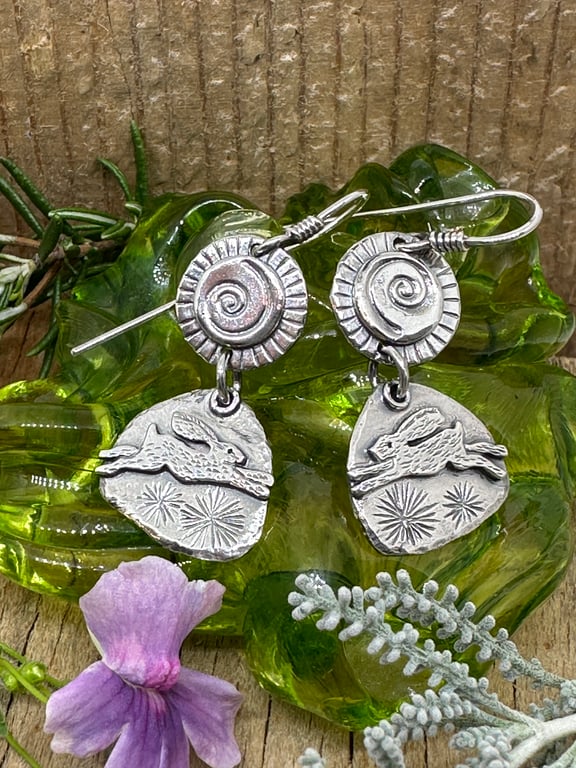 Silver Hare Earrings