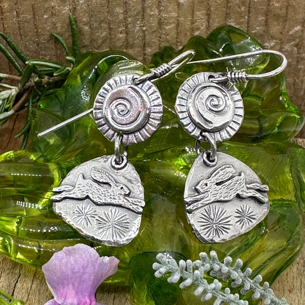 Silver Hare Earrings