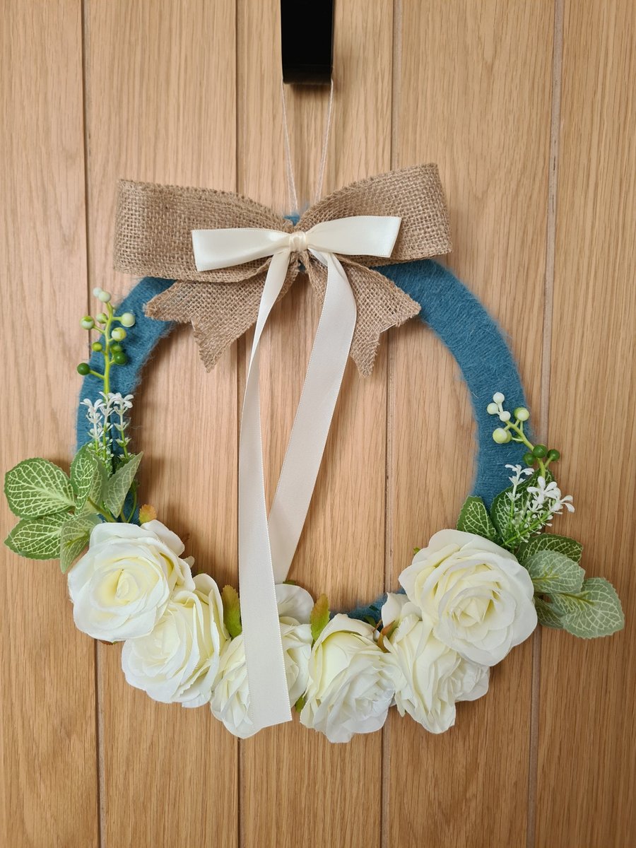 Cashmere & faux flower wreath