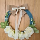 Cashmere & faux flower wreath
