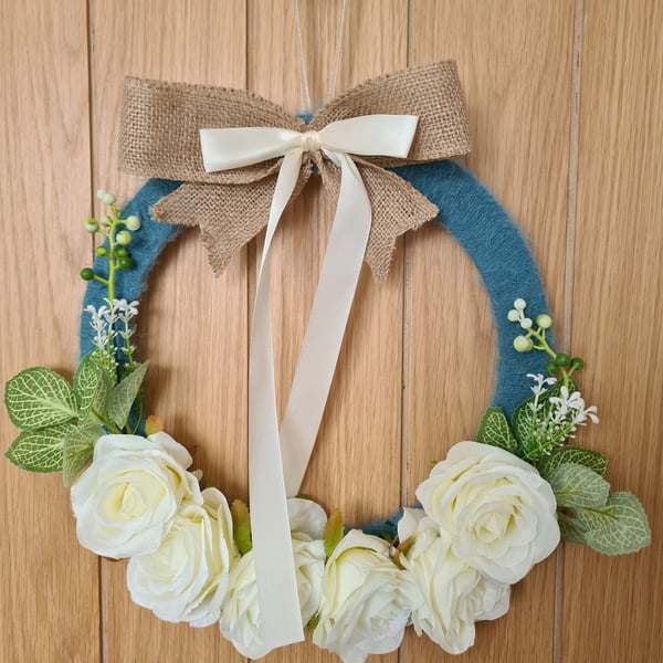 Cashmere & faux flower wreath
