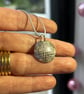 Silver Hand Engraved Disco Ball Pendant - Image 2