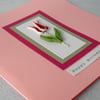 Birthday card, quilled tulip, handmade greeting, quilling