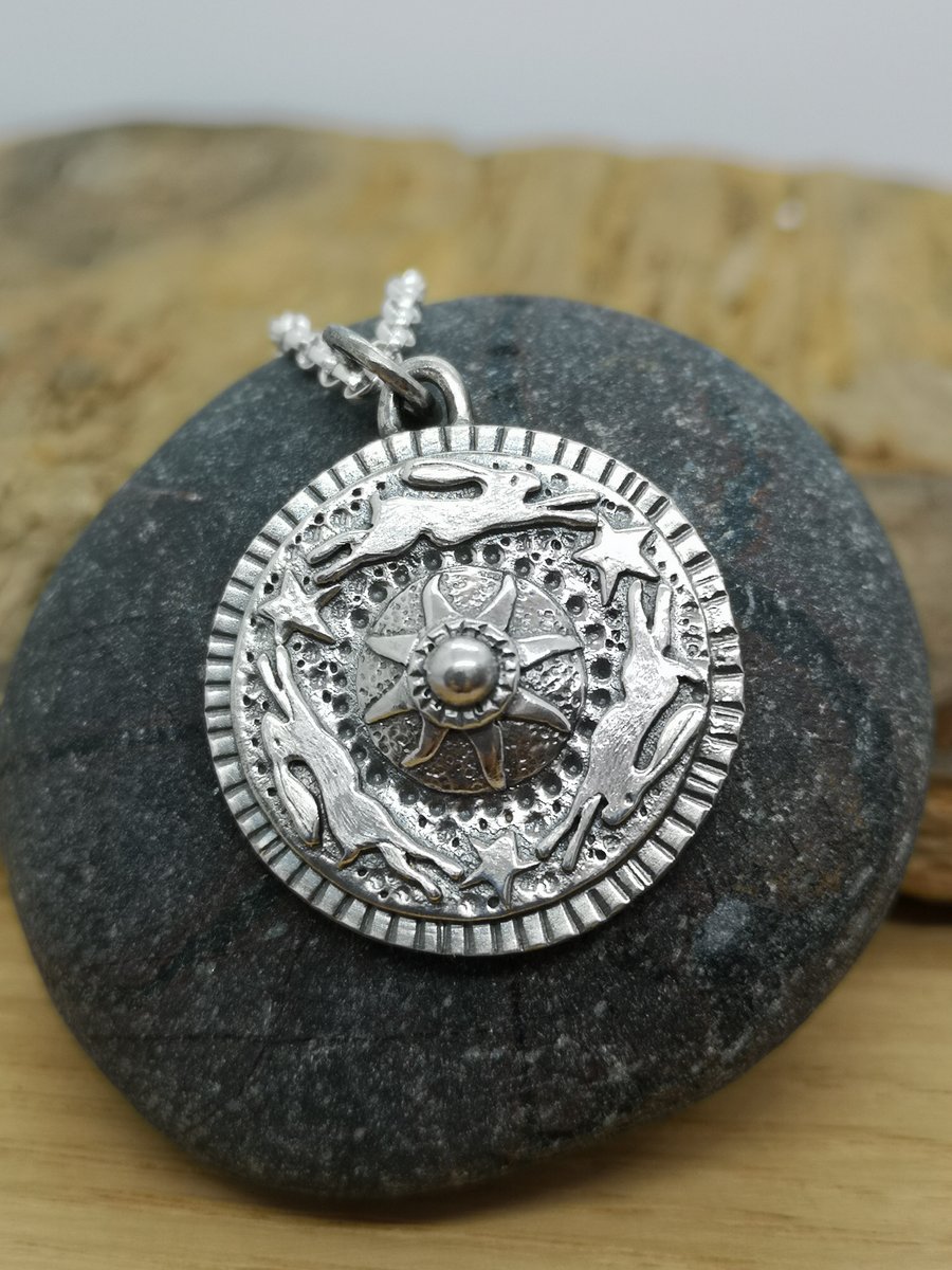 Chasing Stars Hare Shield Pendant 
