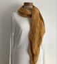 COTTON blend scarf. 'Landscape' .Soft, lightweight , all-seasons .Mustard, Gold. - Image 7