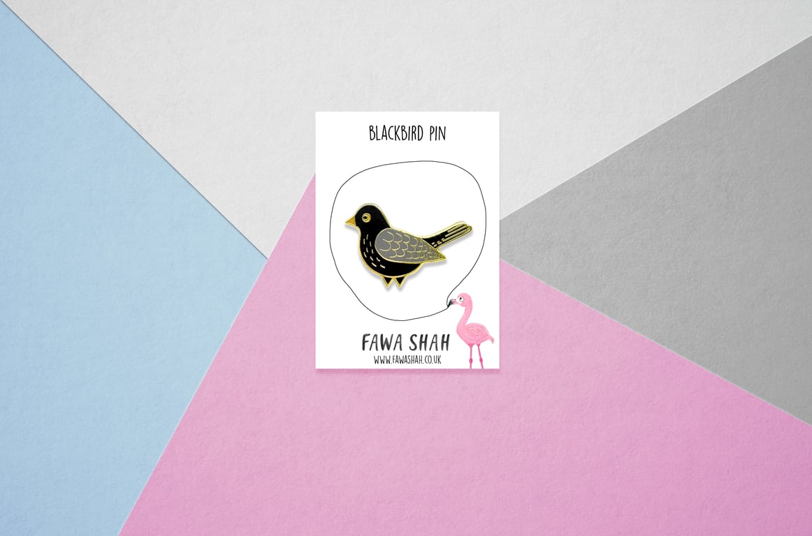 Black Bird Pin - Hard Enamel Pin - Jewellery