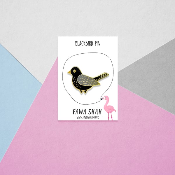 Black Bird Pin - Hard Enamel Pin - Jewellery