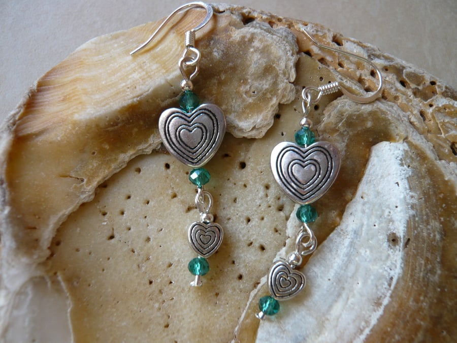 Tibetan Silver Heart Earrings