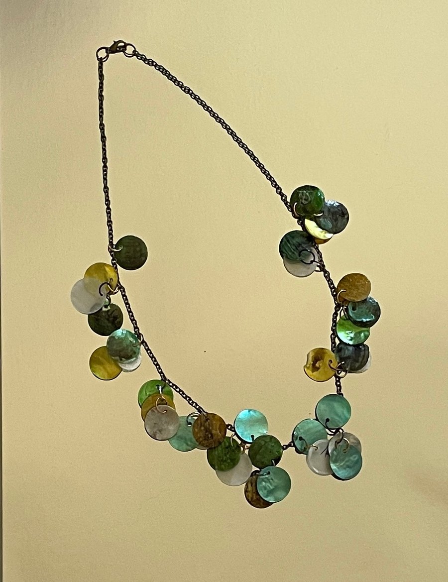 Emma 'Shades of Green' Shell Necklace