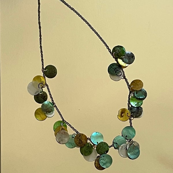 Emma 'Shades of Green' Shell Necklace