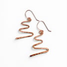 Copper Reiki Power Symbol Earrings - Hammered Effect