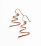 Copper Reiki Power Symbol Earrings - Hammered Effect