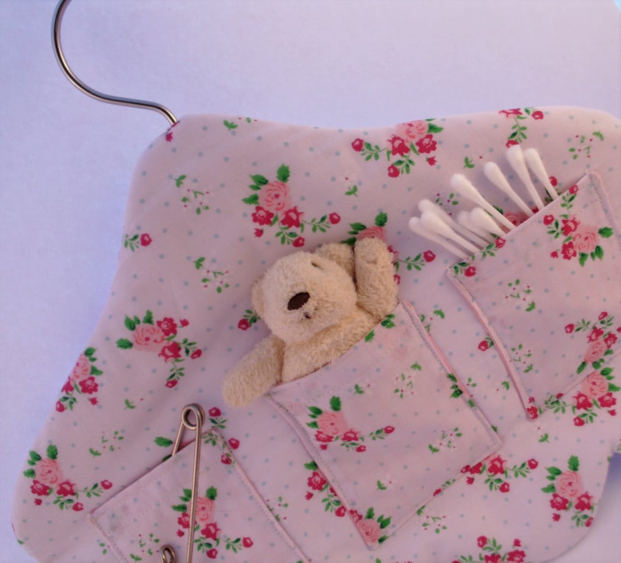 covered coat hanger, nappy changing accessories, nursery decor, new born gift.