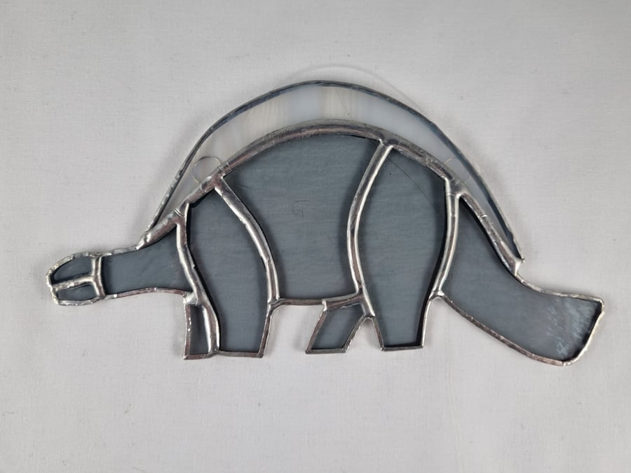544 Stained Glass Stegosaurus - handmade hanging decoration.