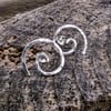 Recycled Sterling Silver Spiral Stud Earrings