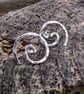 Recycled Sterling Silver Spiral Stud Earrings