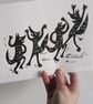 Exuberant Foxes - Lino cut print - Image 2