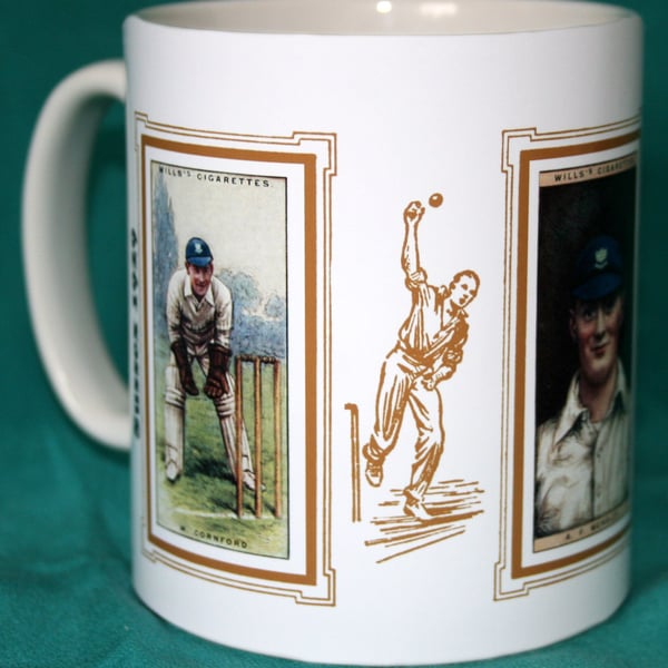 Cricket mug Sussex 1929 cricket counties W Cornford A F Wensley & E H Bowley vin