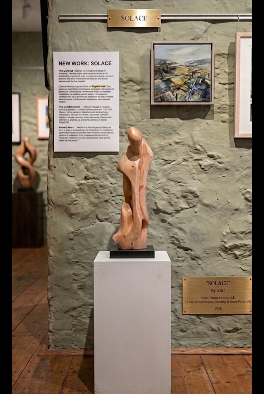 Solace abstract wood carved sculpture 