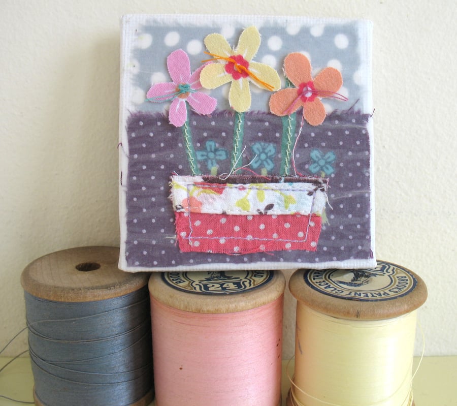 miniature window box of flowers