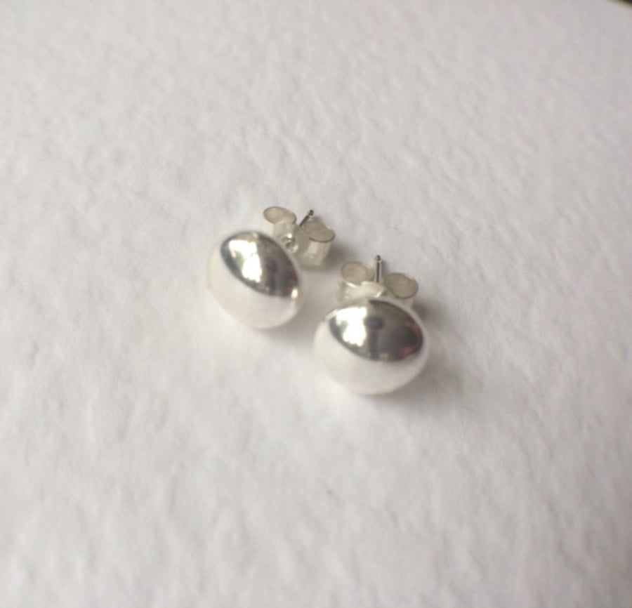 Sterling Silver Button Stud Earrings 7mm 925 Ball Earrings