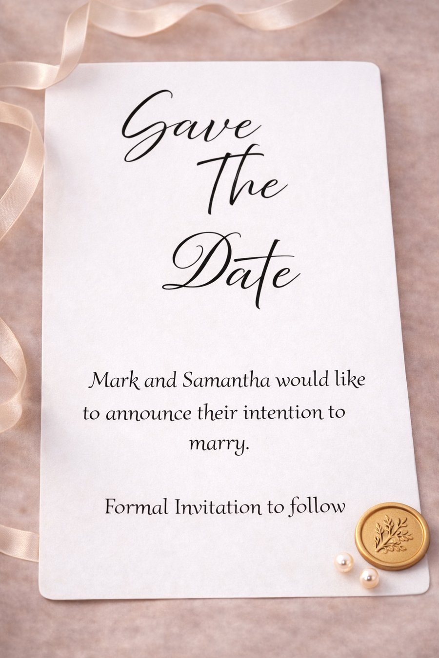 Luxury Save the Date Card Wedding Stationery White Minimal Elegant
