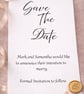Luxury Save the Date Card Wedding Stationery White Minimal Elegant