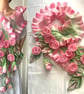 Hand Felted, Wool felted soft ART SCARF  -PINK ROSES- - Image 1