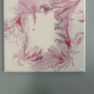 Original abstract acrylic wall art -coral bloom