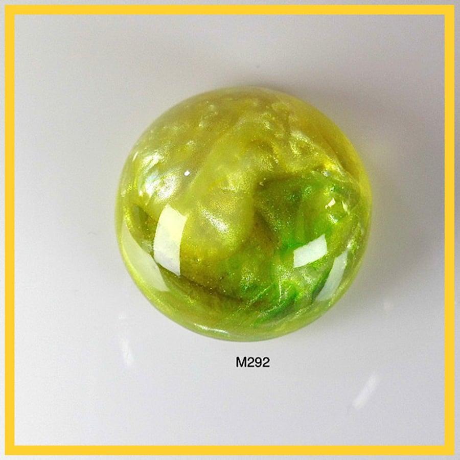 Medium Round Green Cabochon, hand made, Unique, Resin Jewelry, M292