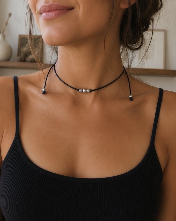 Black Minimalist Choker Necklace
