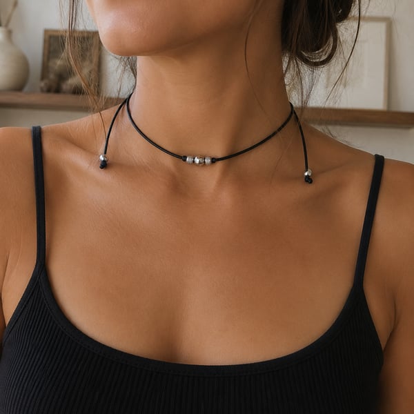 Black Minimalist Choker Necklace