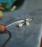 Forget-Me-Not Earrings, Silver Flower Stem Earrings - Image 1