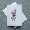hand painted floral blank greetings card ( ref F 118)