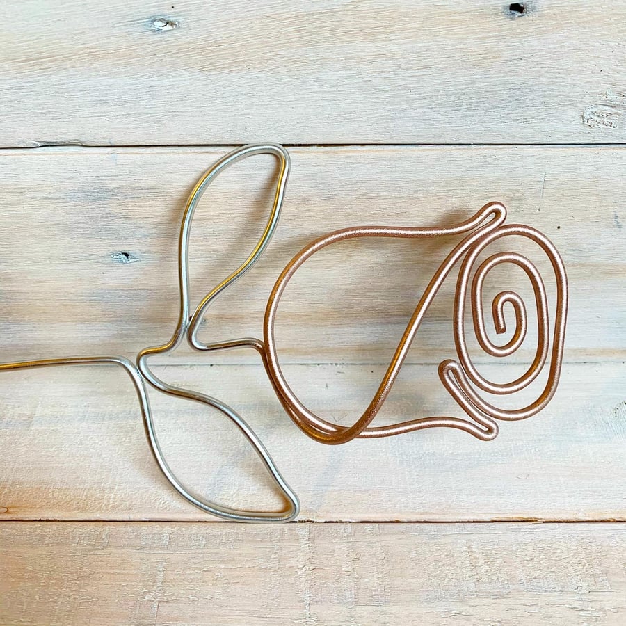 Handmade Wire Rose (rose gold pink) Gift
