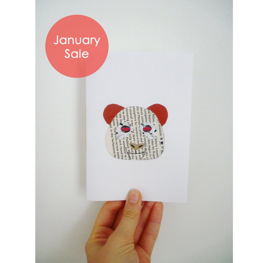 Sale - Free Postage - Collaged Panda Notebook