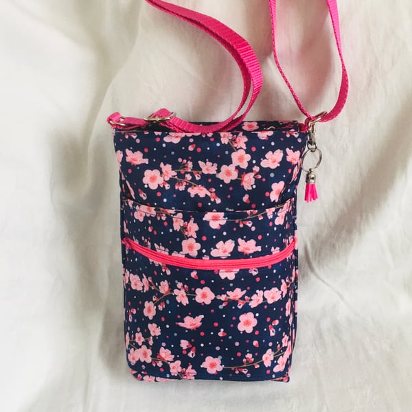 Blossom Crossbody Bag, Water Resistant Bag, Small Shoulder Bag, Gift Ideas.