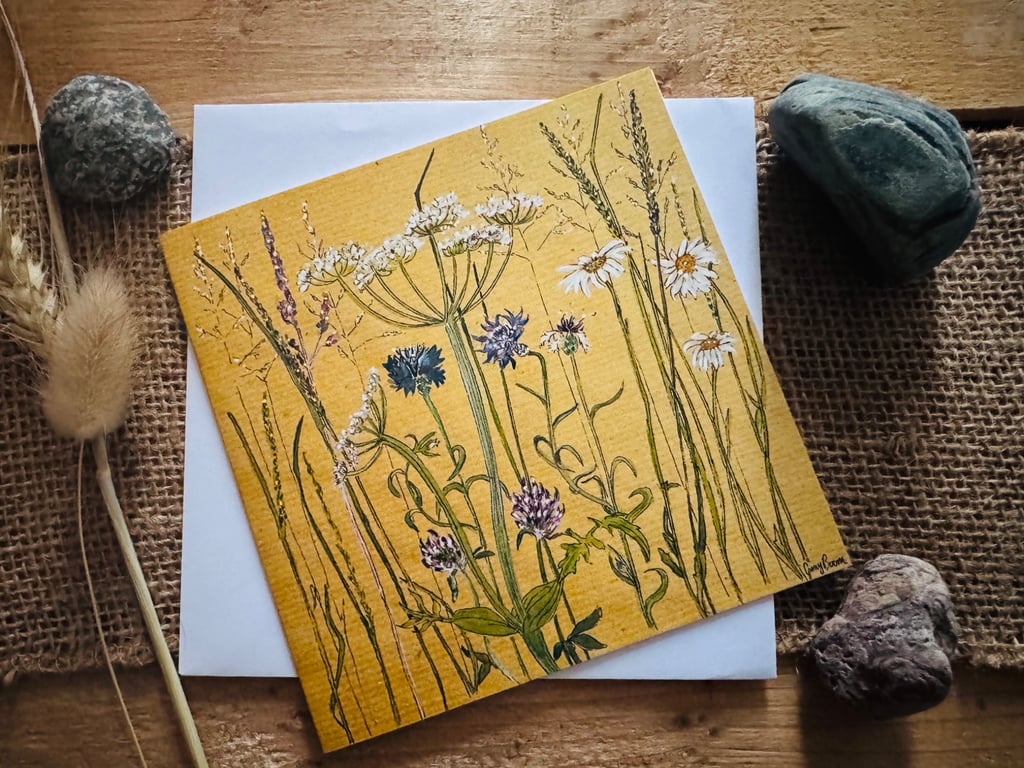 Cow Parsley On Brown card
