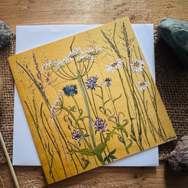 Cow Parsley On Brown card