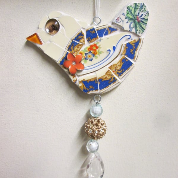 Mosaic Bird with a jewel