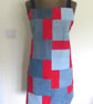 Red and blue patchwork apron - Image 2