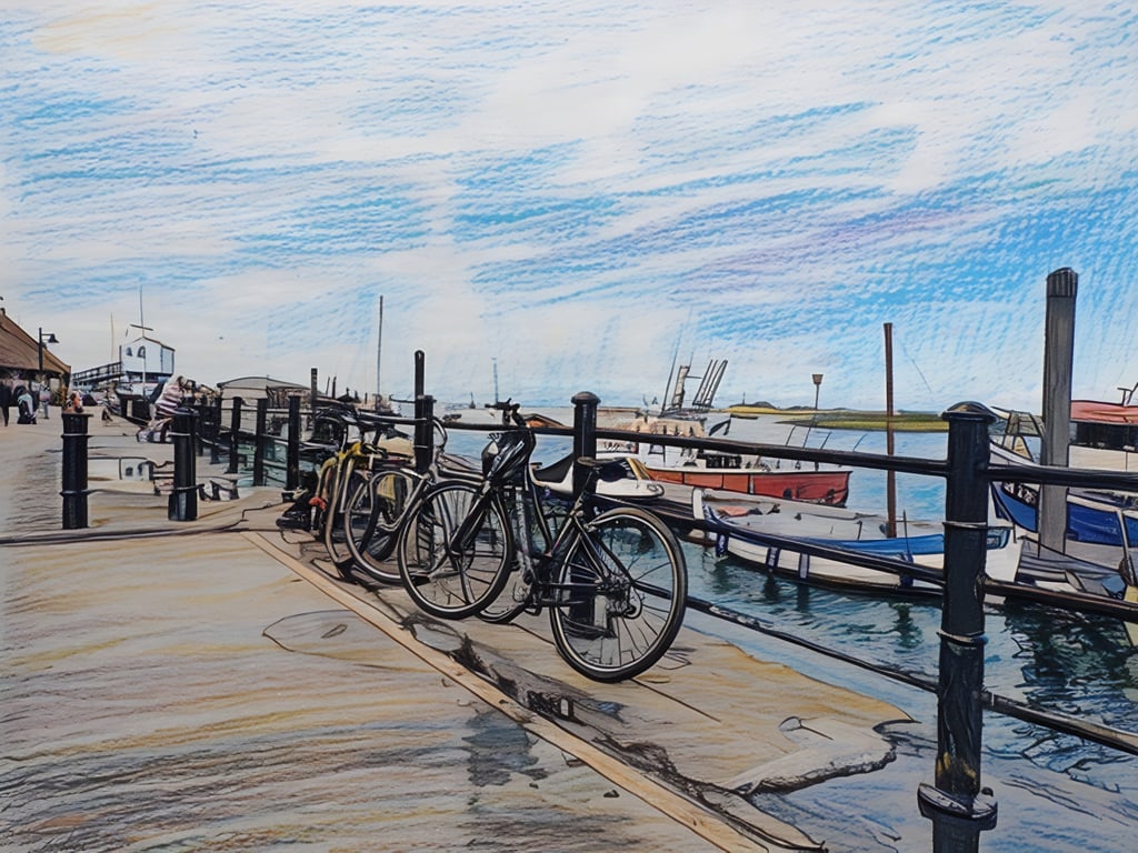 Bikes At Harbour Wells-Next-Sea Norfolk Greeting Card A5 