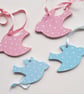 Two Swallow Shape Cot and Door Hangers