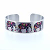 Elephant jewellery narrow cuff bracelet in brushed silver aluminium . B116