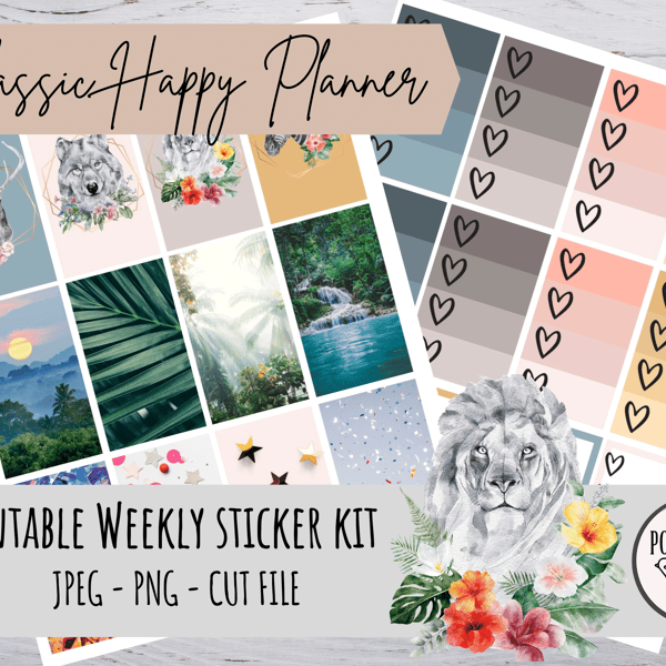 Classic Happy Planner Weekly Kit Vertical Planner Stickers Printable