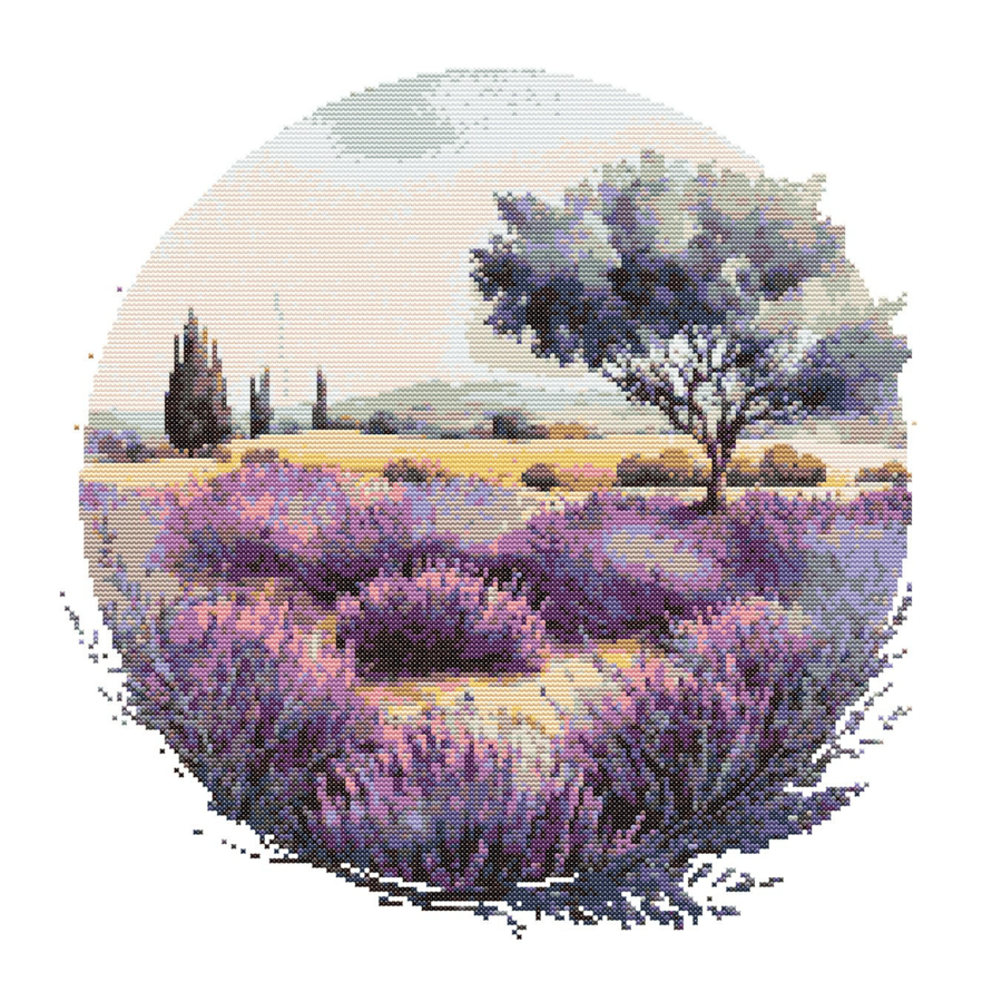 LAVENDER FIELDS - Cross Stitch Pattern - Cross Stitch Chart