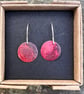   Red Copper  Circle Dangle Earrings - Image 4