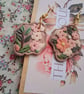 CLEARANCE! polymer clay earrings handmade- reduced-peach floral last one
